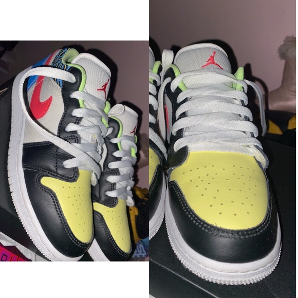 Air Jordan 1 Low GS "White Mesh / Multicolor - Picture 6 of 11